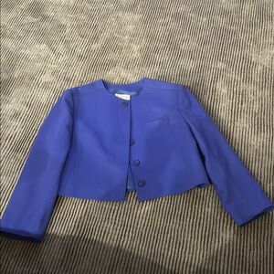 Pendleton 100% Virgin wool Vibrant Blue Cropped Jacket size 14